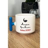Hedizu Kişiye Özel Arapça Öğretmeni -2- Kupa Bardak T Kulplu Mavi Öğretmenler Günü Hediyesi
