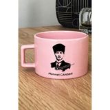 Hedizu Kişiye Özel Atatürk Asil Kan Pastel Fincan Pembe Öğretmenler Günü Hediyesi
