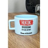 Hedizu Kişiye Özel Avukata Hediye Pastel Fincan Mavi Hukuk Okuduğumu Söylemiş Miydim