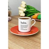 Hedizu Kişiye Özel Baba Türk Kahvesi Fincanı Turuncu Babaya Doğum Günü Babalar Günü Hediyesi