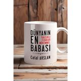 Hedizu Kişiye Özel Babaya Hediye Kupa Bardak Beyaz Babalara Doğum Günü Hediyesi