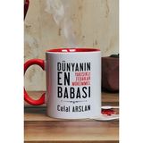 Hedizu Kişiye Özel Babaya Hediye Kupa Bardak Kırmızı Babalara Doğum Günü Hediyesi