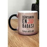 Hedizu Kişiye Özel Babaya Hediye Kupa Bardak Sihirli Babalara Doğum Günü Hediyesi - Siyah