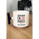 Hedizu Kişiye Özel Babaya Hediye Kupa Bardak T Kulplu Lacivert Babalara Doğum Günü Hediyesi