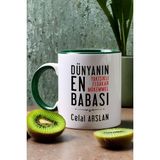 Hedizu Kişiye Özel Babaya Hediye Kupa Bardak Yeşil Babalara Doğum Günü Hediyesi