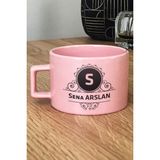 Hedizu Kişiye Özel Baş Harf Isim Soyisim Yazılı Pastel Fincan Pembe Doğum Günü Hediyesi