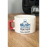 Hedizu Kişiye Özel Bilişim Öğretmeni -2- Lüks Fincan Turuncu Öğretmenler Günü Hediyesi