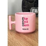 Hedizu Kişiye Özel Canım Teyzem Pastel T Kulplu Kupa Bardak Pembe Teyzeye Anneler Günü Hediyesi