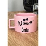 Hedizu Kişiye Özel Damat Pastel Fincan Pembe Düğün Nişan Söz Hediyesi