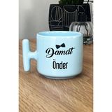 Hedizu Kişiye Özel Damat Pastel T Kulplu Kupa Bardak Mavi Düğün Nişan Söz Hediyesi