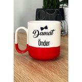 Hedizu Kişiye Özel Damat Pro Kupa Bardak Kırmızı Düğün Nişan Söz Hediyesi