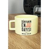 Hedizu Kişiye Özel Dayı Pastel Fincan Sarı Dayıya Doğum Günü Hediyesi