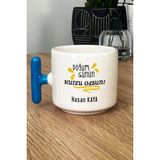Hedizu Kişiye Özel Doğum Günü Hediyesi Kupa Bardak T Kulplu Mavi Anneye Babaya Arkadaşa Kardeşe Hediye