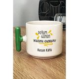Hedizu Kişiye Özel Doğum Günü Hediyesi Kupa Bardak T Kulplu Yeşil Anneye Babaya Arkadaşa Kardeşe Hediye
