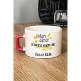 Hedizu Kişiye Özel Doğum Günü Hediyesi Lüks Fincan Turuncu Anneye Babaya Arkadaşa Kardeşe Hediye