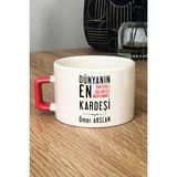 Hedizu Kişiye Özel Erkek Kardeş Lüks Fincan Turuncu Erkek Kardeşe Doğum Günü Hediyesi