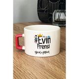 Hedizu Kişiye Özel Evin Prensi Lüks Fincan Turuncu Erkek Çocuğa Hediye
