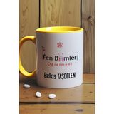 Hedizu Kişiye Özel Fen Bilimleri Öğretmeni Kupa Bardak Sarı Öğretmenler Günü Hediyesi