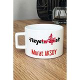 Hedizu Kişiye Özel Fizyoterapist Lüks Fincan Beyaz Isme Özel Tıp Bayramı Hediyeleri