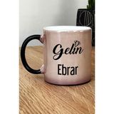Hedizu Kişiye Özel Gelin Kupa Bardak Sihirli Nişan Düğün Söz Isteme Hediyesi - Siyah