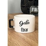 Hedizu Kişiye Özel Gelin Lüks Fincan Siyah Nişan Düğün Söz Isteme Hediyesi