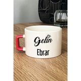 Hedizu Kişiye Özel Gelin Lüks Fincan Turuncu Nişan Düğün Söz Isteme Hediyesi