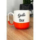 Hedizu Kişiye Özel Gelin Pro Kupa Bardak Turuncu Nişan Düğün Söz Isteme Hediyesi