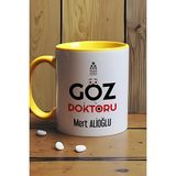 Hedizu Kişiye Özel Göz Doktoru Kupa Bardak Sarı Isme Özel Tıp Bayramı Hediyeleri