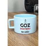 Hedizu Kişiye Özel Göz Doktoru Pastel Fincan Mavi Isme Özel Tıp Bayramı Hediyeleri