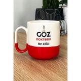 Hedizu Kişiye Özel Göz Doktoru Pro Kupa Bardak Kırmızı Isme Özel Tıp Bayramı Hediyeleri