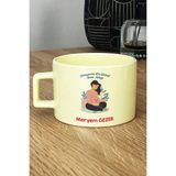 Hedizu Kişiye Özel Hamile Anne Adayı Pastel Fincan Sarı Anneler Günü Hediyesi
