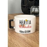 Hedizu Kişiye Özel Harita Mühendisi Lüks Fincan Siyah Mühendisler Günü Hediyesi