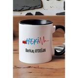 Hedizu Kişiye Özel Hekim Doktor Kupa Bardak Siyah 14 Mart Tıp Bayramı Hediyesi