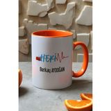 Hedizu Kişiye Özel Hekim Doktor Kupa Bardak Turuncu 14 Mart Tıp Bayramı Hediyesi