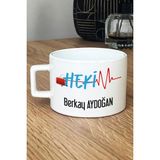 Hedizu Kişiye Özel Hekim Doktor Lüks Fincan Beyaz 14 Mart Tıp Bayramı Hediyesi