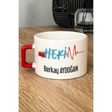 Hedizu Kişiye Özel Hekim Doktor Lüks Fincan Kırmızı 14 Mart Tıp Bayramı Hediyesi