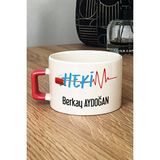 Hedizu Kişiye Özel Hekim Doktor Lüks Fincan Turuncu 14 Mart Tıp Bayramı Hediyesi