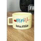Hedizu Kişiye Özel Hekim Doktor Pastel Fincan Sarı 14 Mart Tıp Bayramı Hediyesi