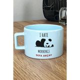 Hedizu Kişiye Özel I Hate Mornings Pastel Fincan Mavi Arkadaşa Kardeşe Hediye