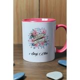 Hedizu Kişiye Özel I Love You Mom Kupa Bardak Pembe Anneler Günü Hediyesi