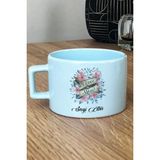 Hedizu Kişiye Özel I Love You Mom Pastel Fincan Mavi Anneler Günü Hediyesi