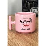 Hedizu Kişiye Özel Ingilizce Öğretmeni Pastel T Kulplu Kupa Bardak Pembe Öğretmenler Günü Hediyesi