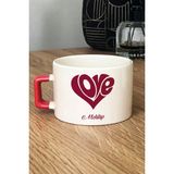 Hedizu Kişiye Özel Isme Özel Love Lüks Fincan Turuncu Sevgiliye Hediye