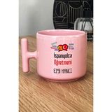 Hedizu Kişiye Özel Ispanyolca Öğretmeni -2- Pastel T Kulplu Kupa Bardak Pembe Öğretmenler Günü Hediyesi