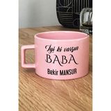 Hedizu Kişiye Özel Iyi Ki Varsın Baba Pastel Fincan Pembe Babalar Günü Hediyesi