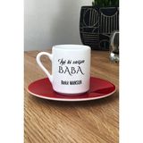 Hedizu Kişiye Özel Iyi Ki Varsın Baba Türk Kahvesi Fincanı Kırmızı Babalar Günü Hediyesi