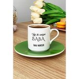 Hedizu Kişiye Özel Iyi Ki Varsın Baba Türk Kahvesi Fincanı Yeşil Babalar Günü Hediyesi