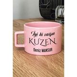 Hedizu Kişiye Özel Iyi Ki Varsın Kuzen Pastel Fincan Pembe Doğum Günü Hediyesi