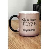 Hedizu Kişiye Özel Iyi Ki Varsın Teyze Kupa Bardak Sihirli Anneler Günü Hediyesi - Siyah