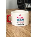 Hedizu Kişiye Özel Kadın Doğum Uzmanı Lüks Fincan Kırmızı Tıp Bayramı Hediyeleri